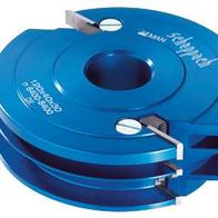 HW-Wechselplatten-Konterprofilfräser von Scheppach, Ansicht von oben.