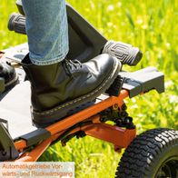 Automatisches Rückwärts- und Vorwärtsfahrgestänge für Akku-Aufsitzrasenmäher