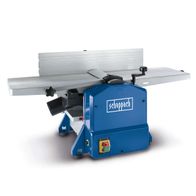 The Planer Thicknesser HMS1070 by Scheppach with 1500W power and a planing width of 254mm as well as a height of 120mm. It features an adjustable fence and a sturdy construction for precise work.