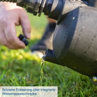 Druckentlastung über integrierte Wasserablassschraube für Scheppach-Gartenpumpe