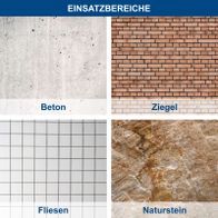 Vergleich der Einsatzbereiche für Beton, Ziegel, Fliesen und Naturstein