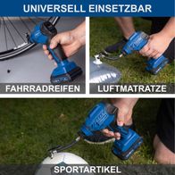Der Akku-Handkompressor C-AC20-X-Set-S von Scheppach ist universell einsetzbar. Er eignet sich zum Aufpumpen von Fahrradreifen, Luftmatratzen und Sportartikeln wie Bällen.