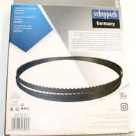 Sägeband von Scheppach mit Beschriftung und Produktinformationen auf dem Packmaterial