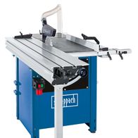 Scheppach-Förmtschneidemaschine mit Schiebeschlitten, Arbeitsplatte und Auswurfsystem