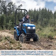Scheppach Kompakttraktor MT25 mit 9 Vorwärts- und 3 Rückwärtsgängen, max. Geschwindigkeit 17,7 km/h