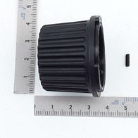 Drehgriff mit Stift für Regelventil, Ansicht von der Seite, daneben eine kleine Schraube.