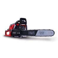Petrol chainsaw PCS56 with 3.1 HP (2.3 kW) 2-stroke petrol engine and 20" / 51 cm ProCut blade and chain. The image shows the chainsaw from the side.