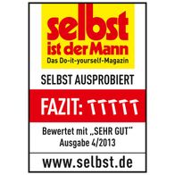 Anzeige für das DIY-Magazin 'Selbst ist der Mann' mit Bewertung 'Sehr Gut' Ausgabe 4/2013