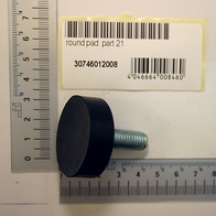 Rundpuffer aus der Scheppach-Serie (Teil 21) mit Beschriftung und Barcode
