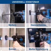 Meißel- und Bohrfunktionen für präzises Arbeiten mit Akku-Bohrhammer