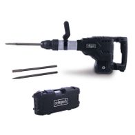 Scheppach Hammerbohrer mit zwei verschiedenen Bohreraufsätzen und einer robusten Aufbewahrungsbox. Ideal für präzises Bohren in verschiedenen Materialien.