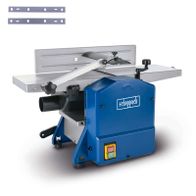 Scheppach Abricht- und Dickenhobel HMS850 mit 4 Hobelmessern. Wichtige Merkmale: Einfache Handhabung, robuste Konstruktion, präzise Einstellungen.