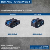 Scheppach Akku-Schlagschrauber C-ID180-X mit 2Ah-Batterie und 40Ah-Batterie, inkl. Akku-Schrauber, 325 und 650 Schrauben