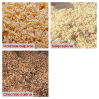 Holzstaubspäne und Sägespäne als Materialbeispiele für die Absaugung im Werkstattumfeld