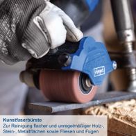 Kunstfaserbürste für die Reinigung flacher und unregelmäßiger Oberflächen aus Holz, Stein, Metall und Fliesenfugen