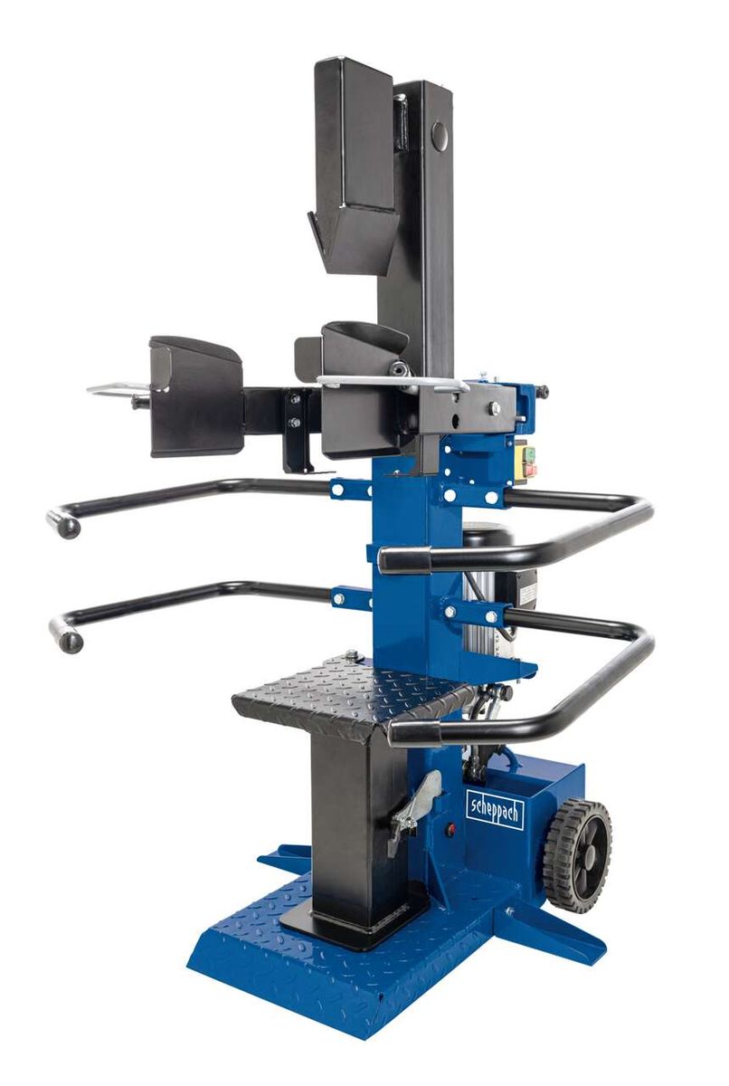 Holzspalter Compact von Scheppach mit Standfuß und Messerhalterung