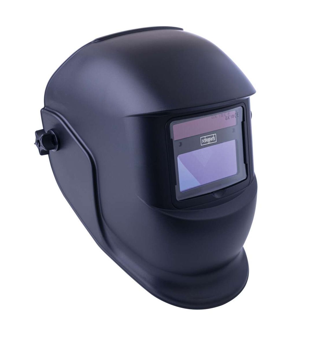 Schweißhelm AWH-500BL von Scheppach, seitliche Ansicht.