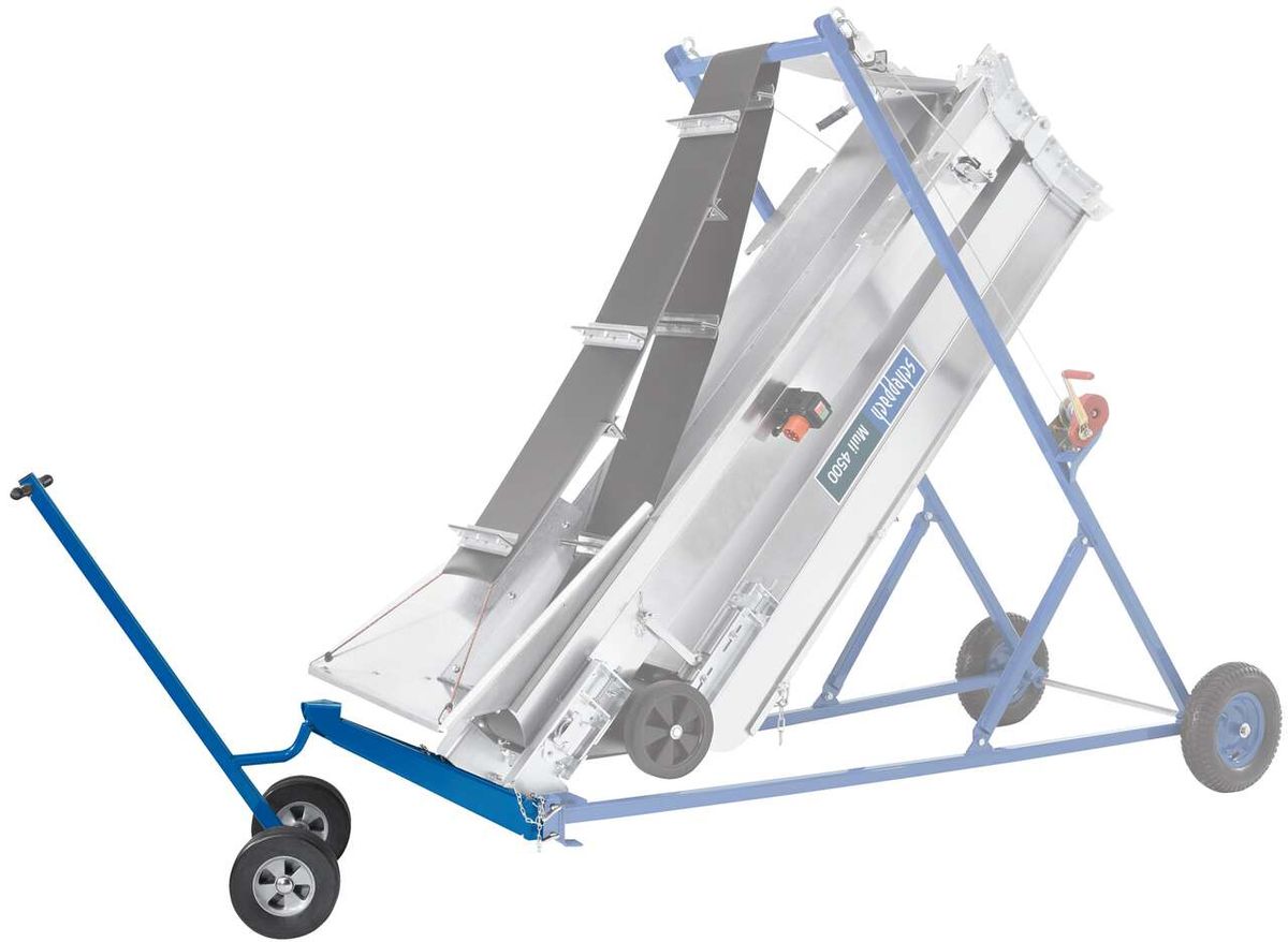 Anbaukonsole mit Hubwagen von Scheppach, seitliche Ansicht.