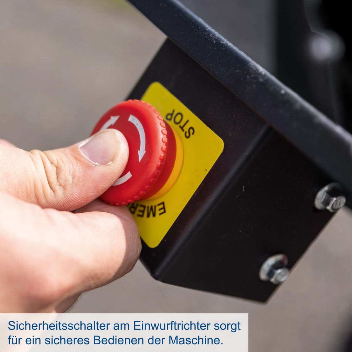 Sicherheitsschalter am Gerät zur sicheren Bedienung mit Stopfunktion