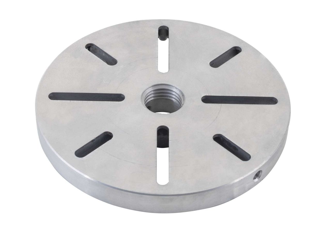 Scheppach-Tischplatte mit zentralem Loch und vier Haltebohrungen