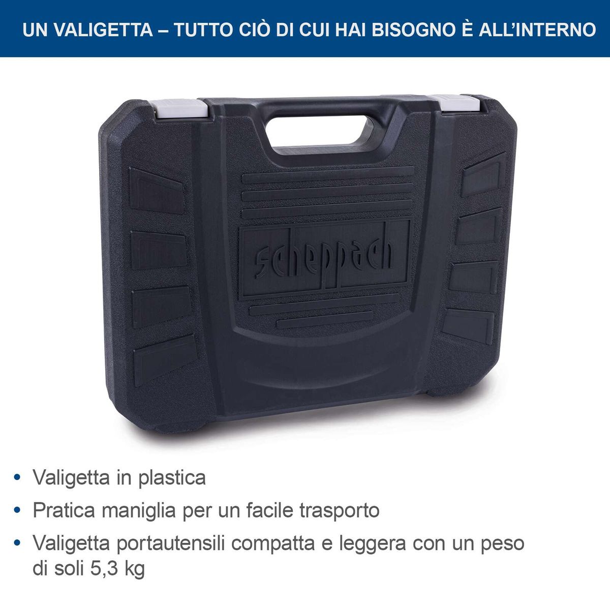 Plastik-Werkzeugkoffer mit praktischer Schultertasche für leichten Transport, kompakt und leicht (5,3 kg)