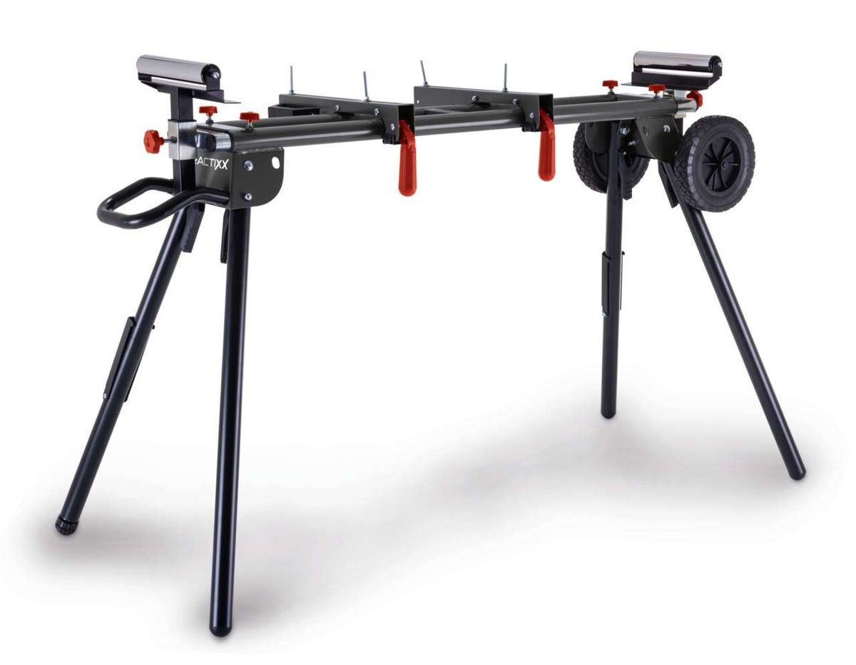 Scheppach Werkbank mit Rollen und verstellbaren Beinen für stabilen Stand.