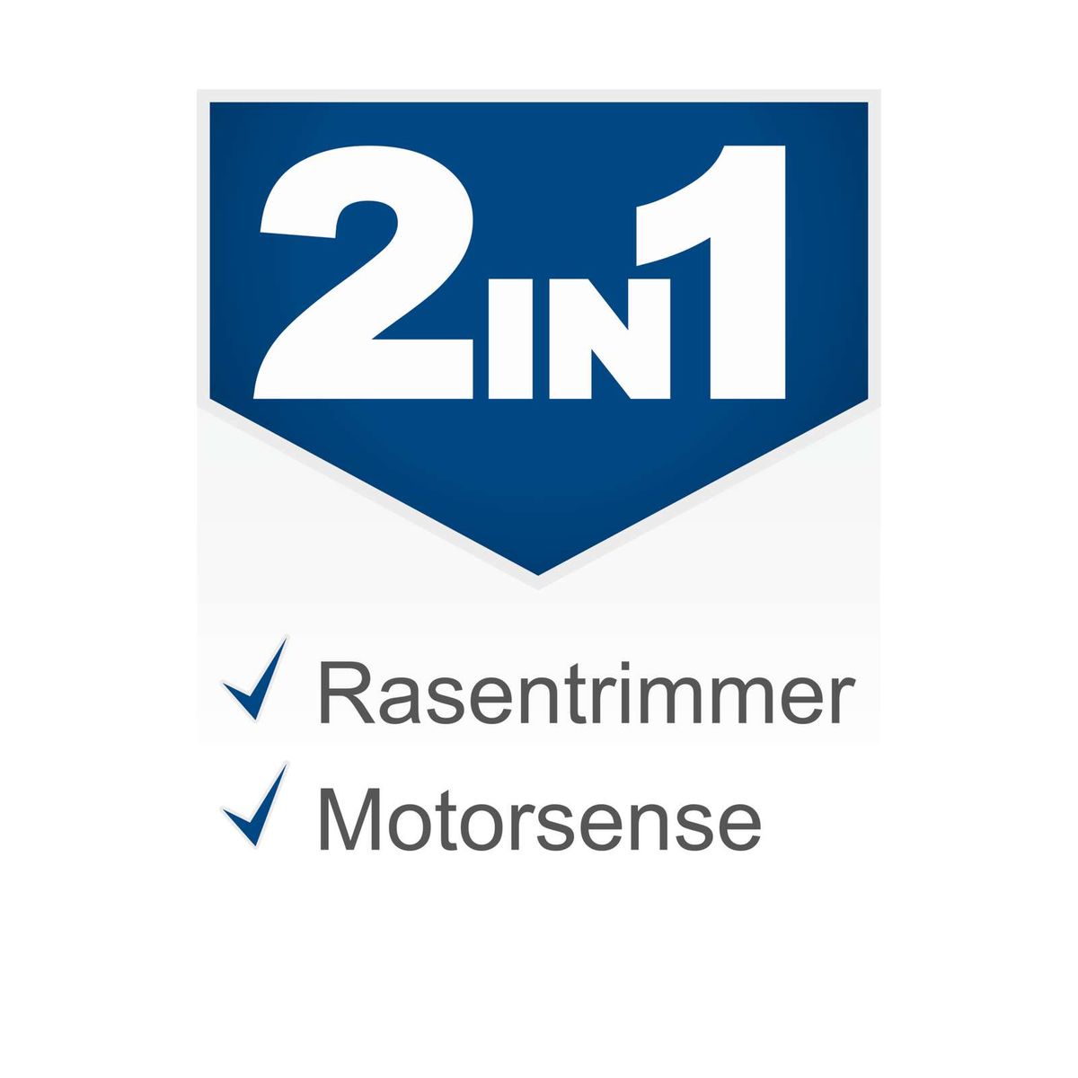Logo mit '2x20V' und Beschriftung 'Rasentrimmer' sowie 'Motorsense' für Akku-Freischneider