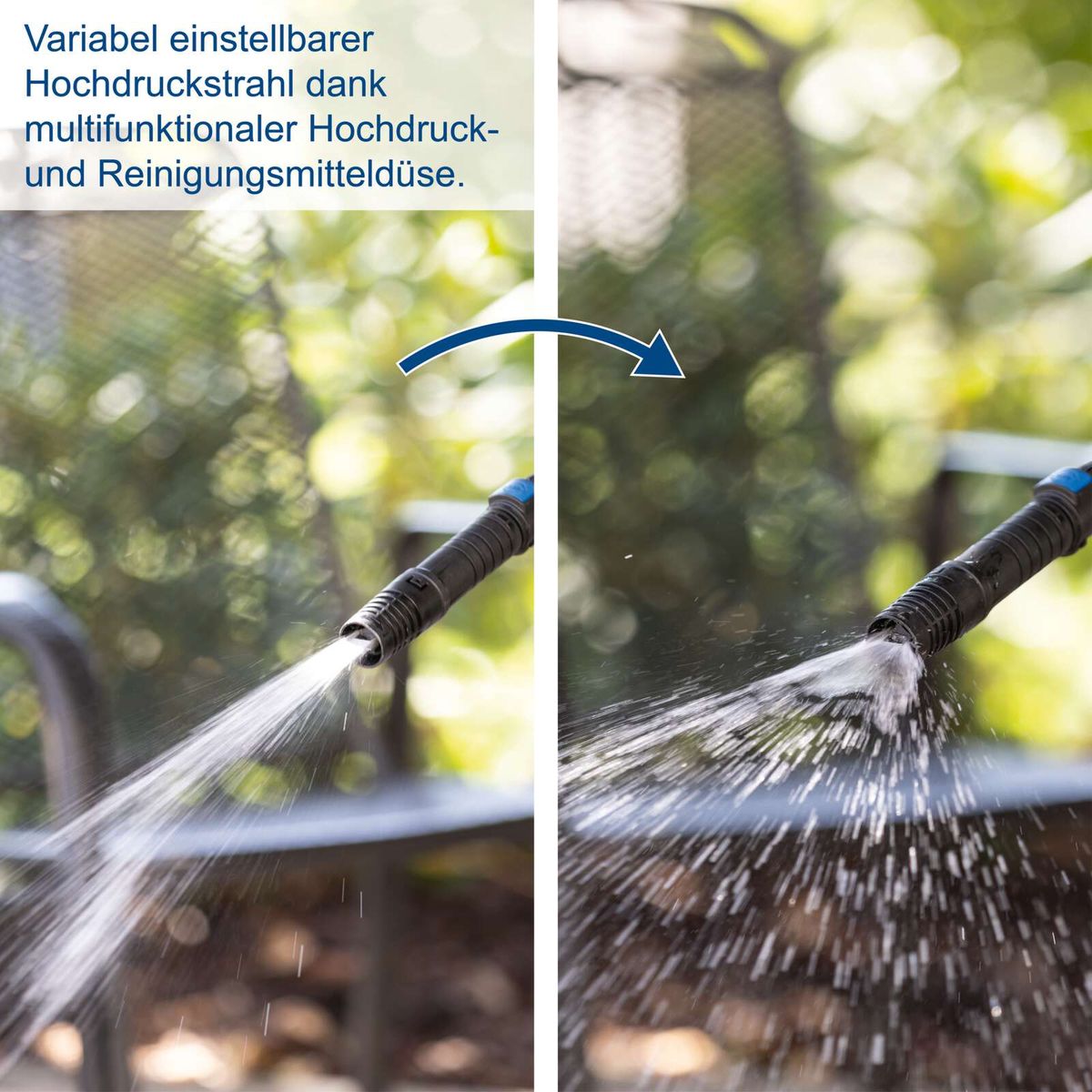 Variabler Hochdruckstrahl mit multifunktionaler Düse für Reinigungsmittel auf Scheppach-Elektro-Hochdruckreiniger SHD180