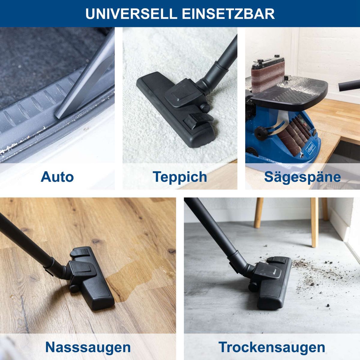 Universal einsetzbare Sauggläser für verschiedene Oberflächen wie Auto, Teppich, Sägespäne, Nass- und Trockensaugen