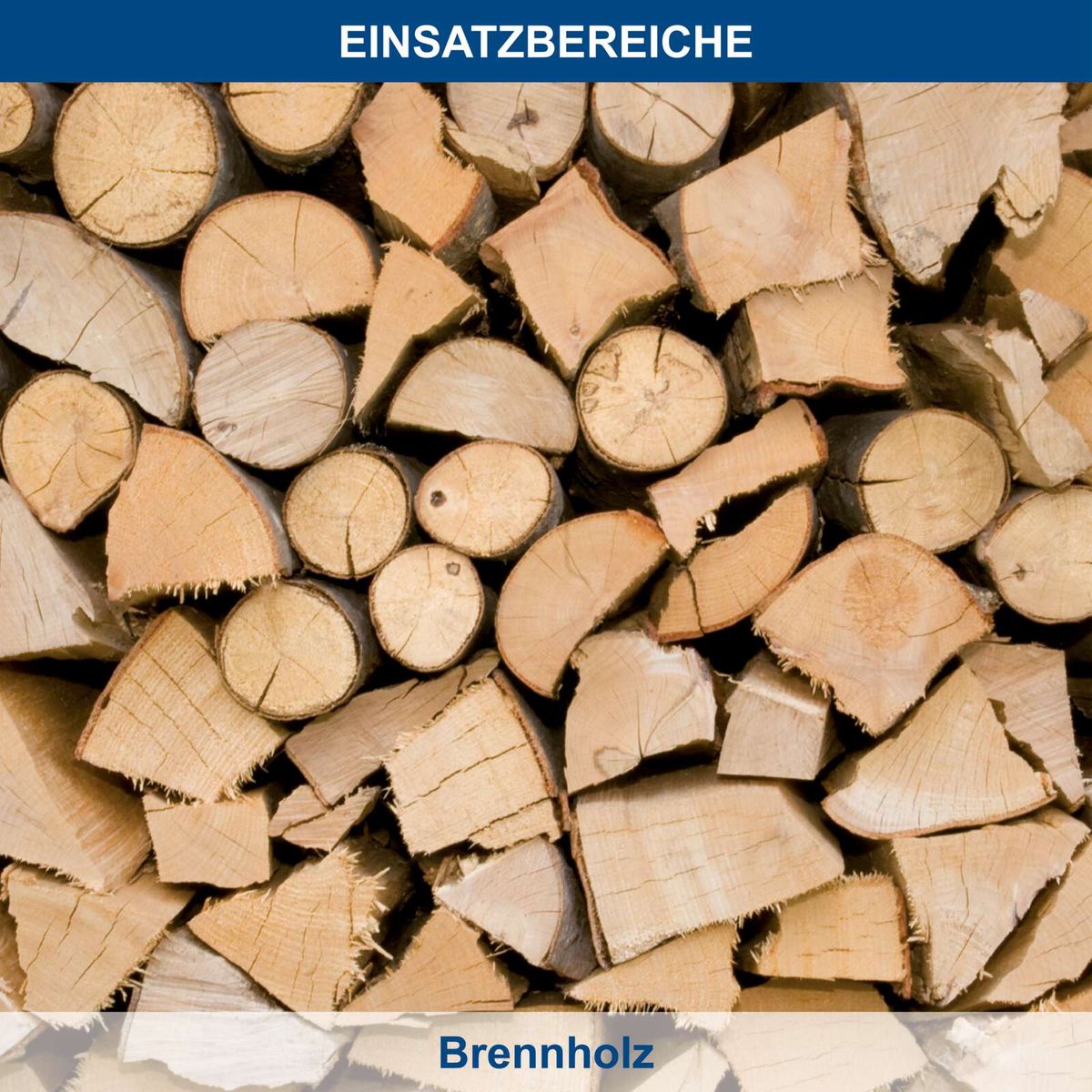 Stapel von Brennholz für Heizzwecke, typisch für Scheppach-Brennstoffbereiche