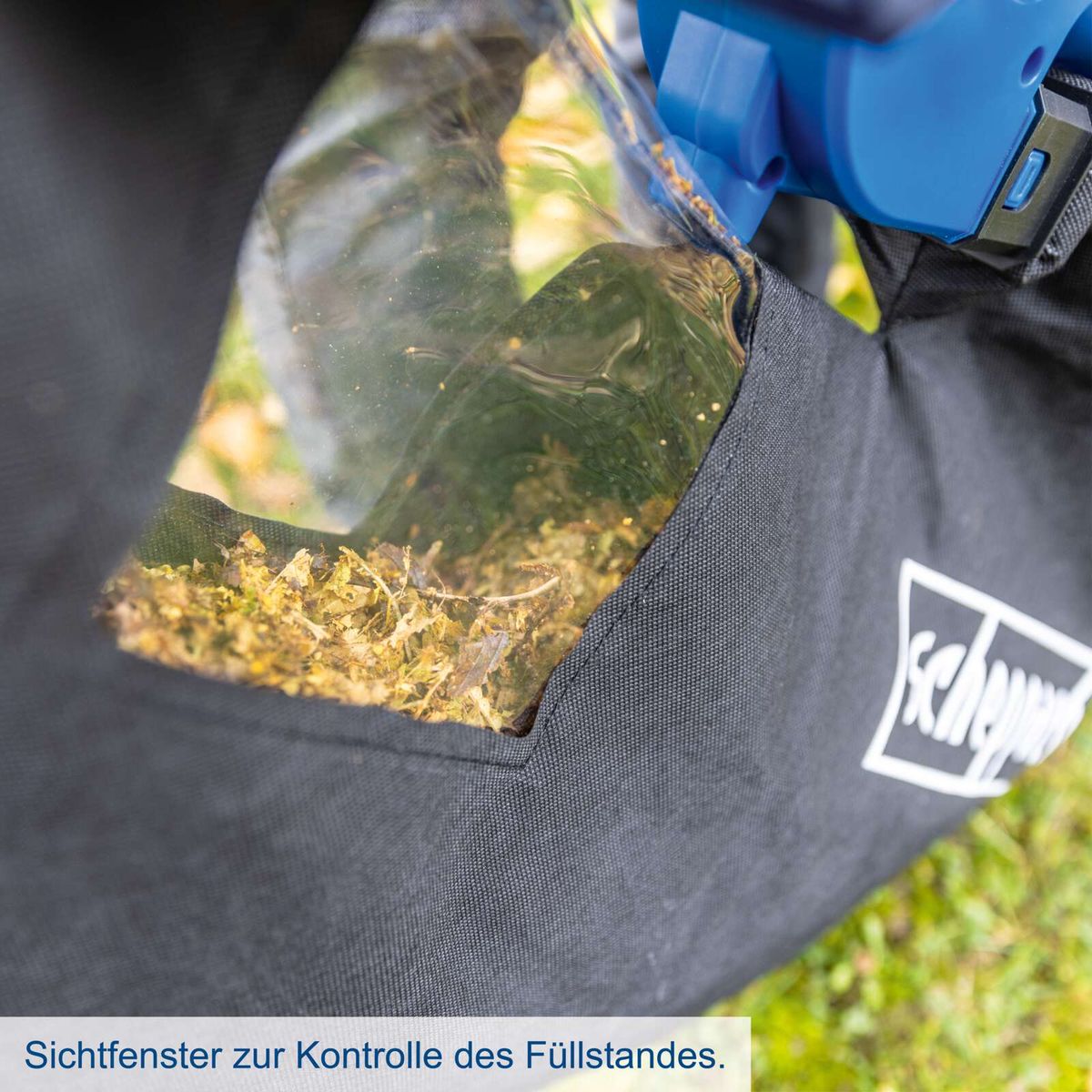 Sichtfenster zur Kontrolle des Füllstands für Akku-Laubsauger/-bläser