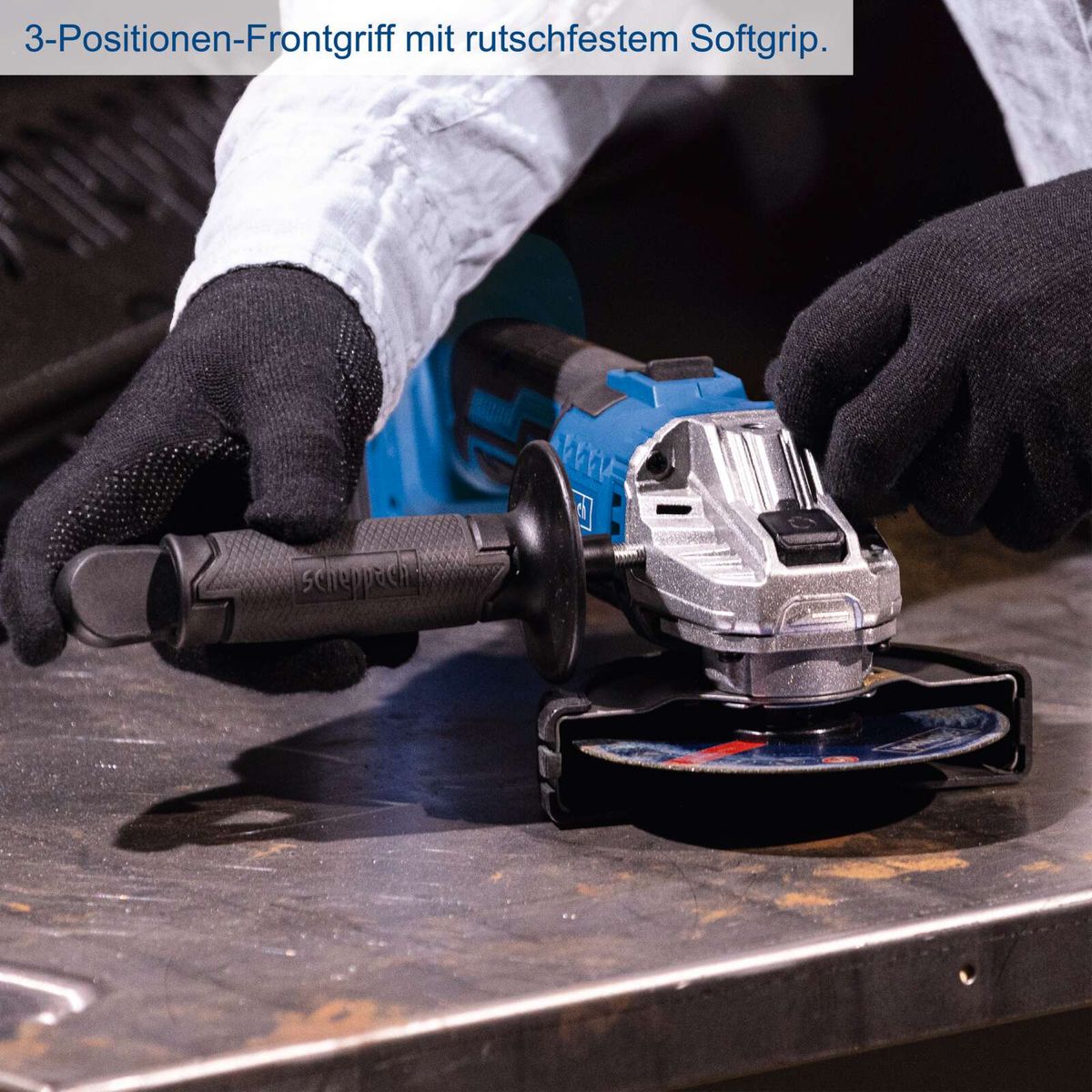 3-Positionen-Frontgriff mit rutschfester Softgrip für präzise Bedienung