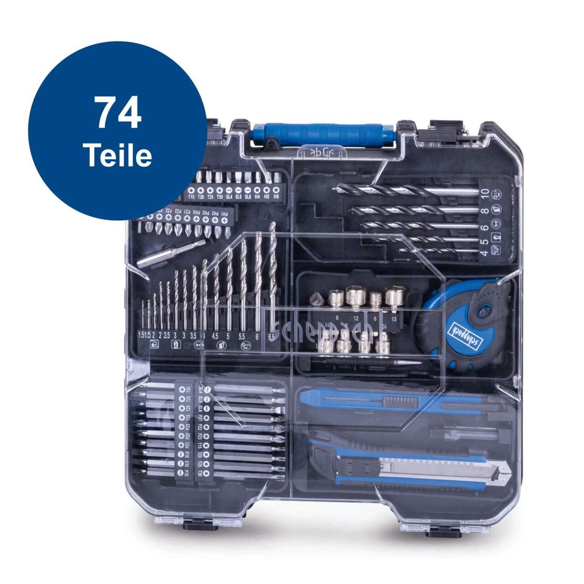 Mobile Werkzeugset mit 74 Teilen für Scheppach-Atelier Mobile C-CDTB74/1-X