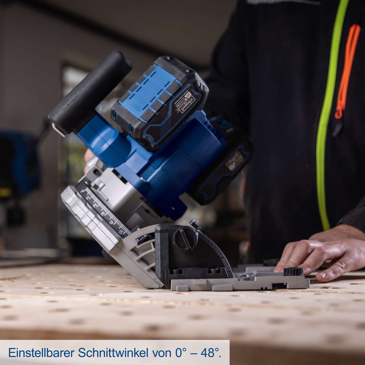 Verstellbarer Schnittwinkel von 0° bis 48° für präzise Schnitte