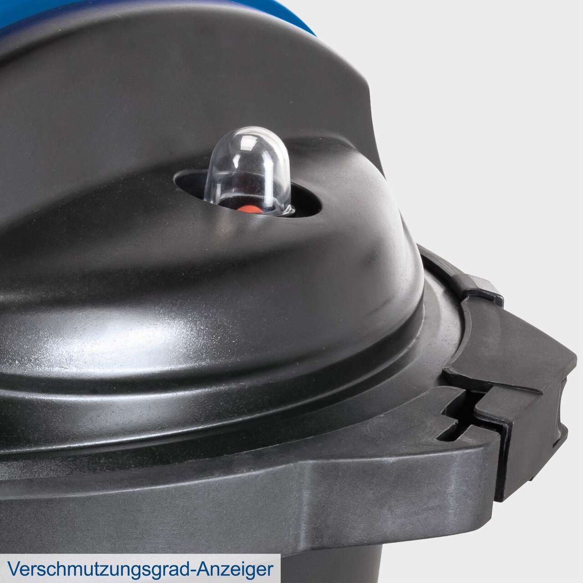 Der Teichdruckfilter Set PFS20000 von Scheppach verfügt über einen Verschmutzungsgrad-Anzeiger, der den Reinigungsbedarf anzeigt.