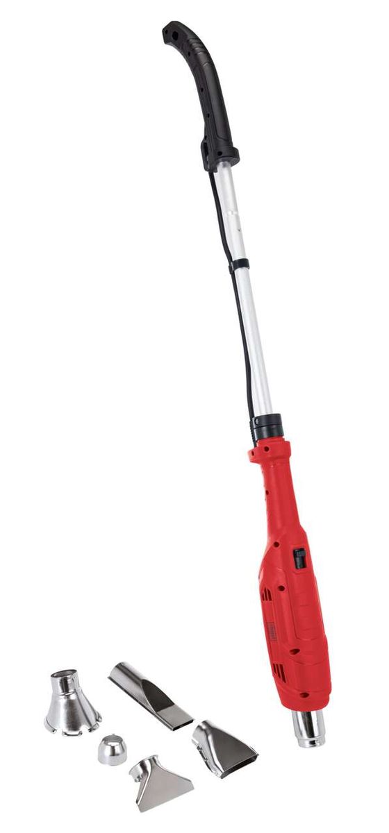 Heißluft-Unkrautvernichter HAW2000 von Scheppach mit fünf Düsen, von der Seite fotografiert.