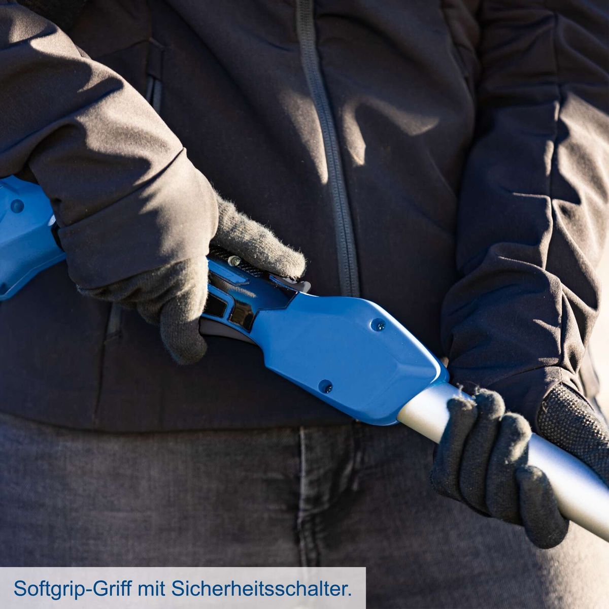 Softgrip-Griff mit integriertem Sicherheitsschalter für präzise Bedienung