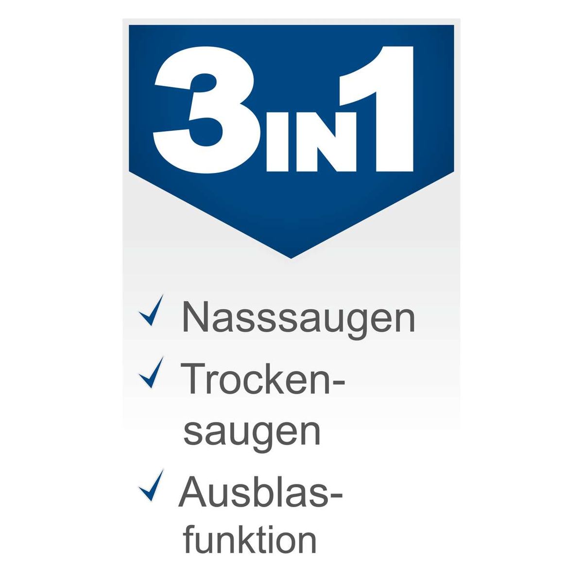 Wassersauger-, Trockensauger- und Ausblasfunktion für Scheppach-Vakuumgeräte