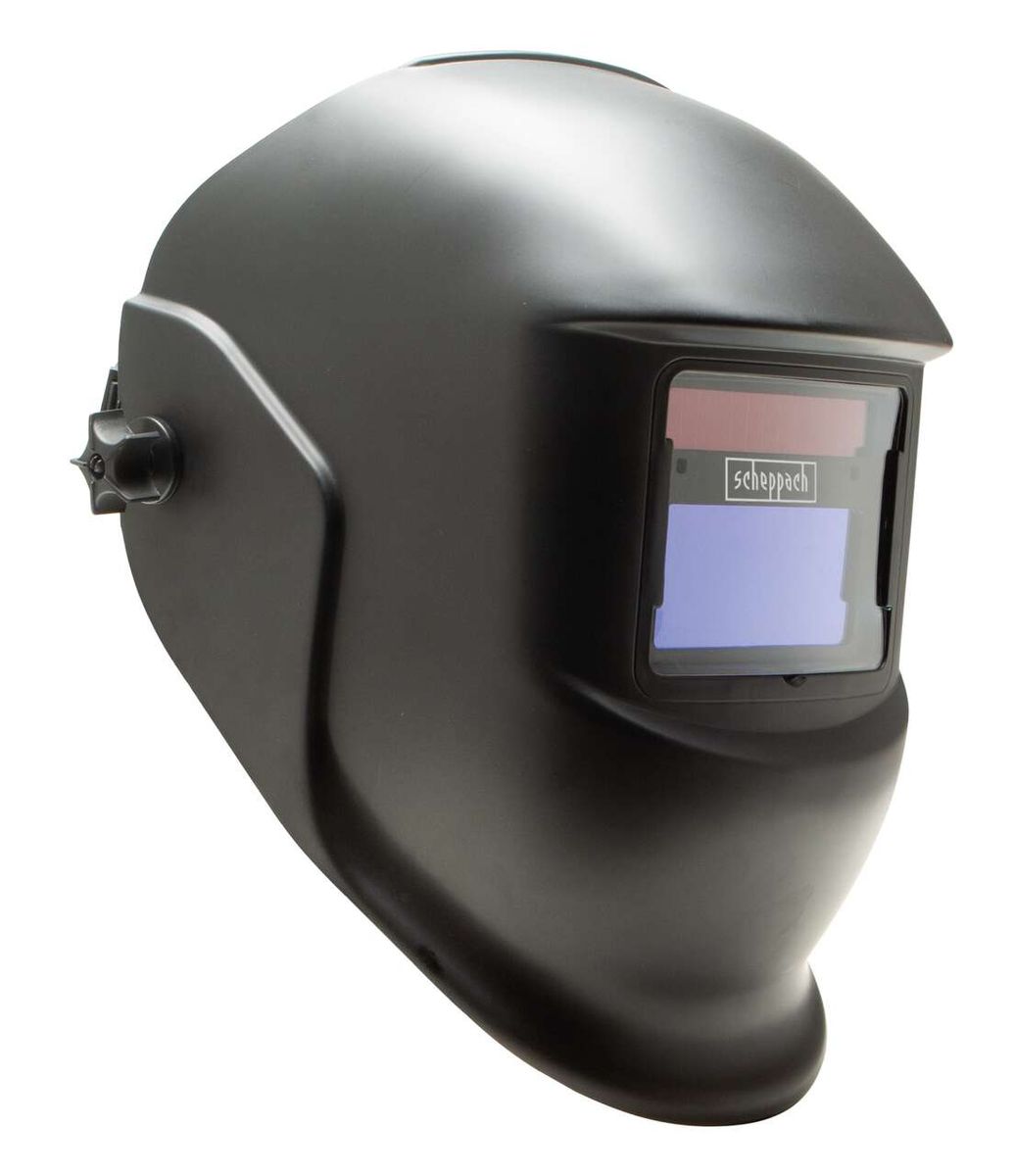 Schweißhelm AWH380 von Scheppach, seitliche Ansicht.