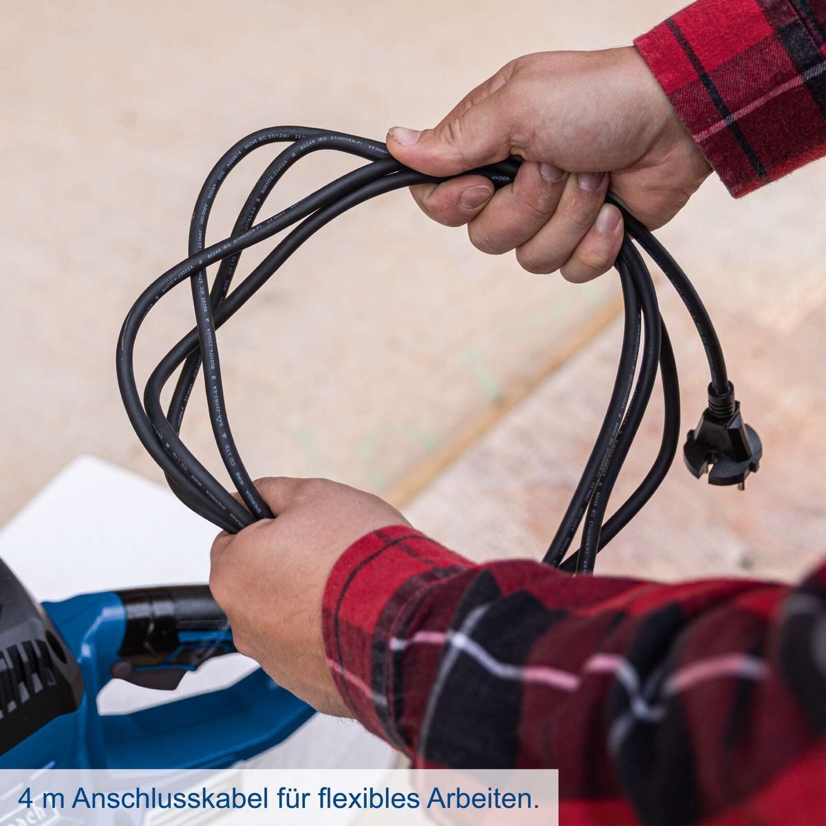4 Meter Anschlusskabel für flexible Arbeiten mit Scheppach-Produkten