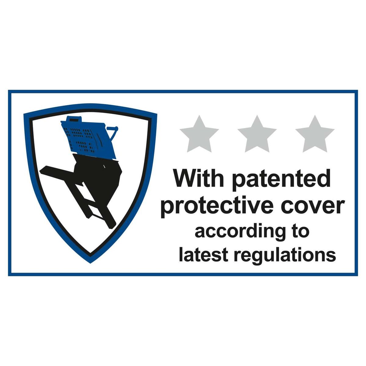 Patented protective cover for tilting log saw HS510 according to latest safety regulations