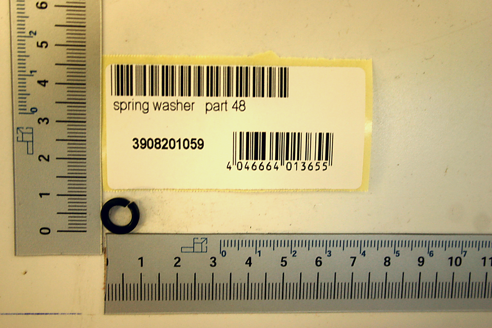 Scheppach Federring A6 – Teilstück mit Beschriftung und Barcode