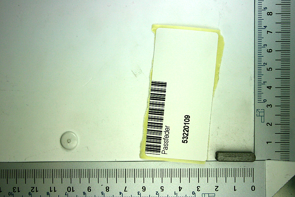 Passfeder 5x5x22, intern_53220109, von oben gesehen.