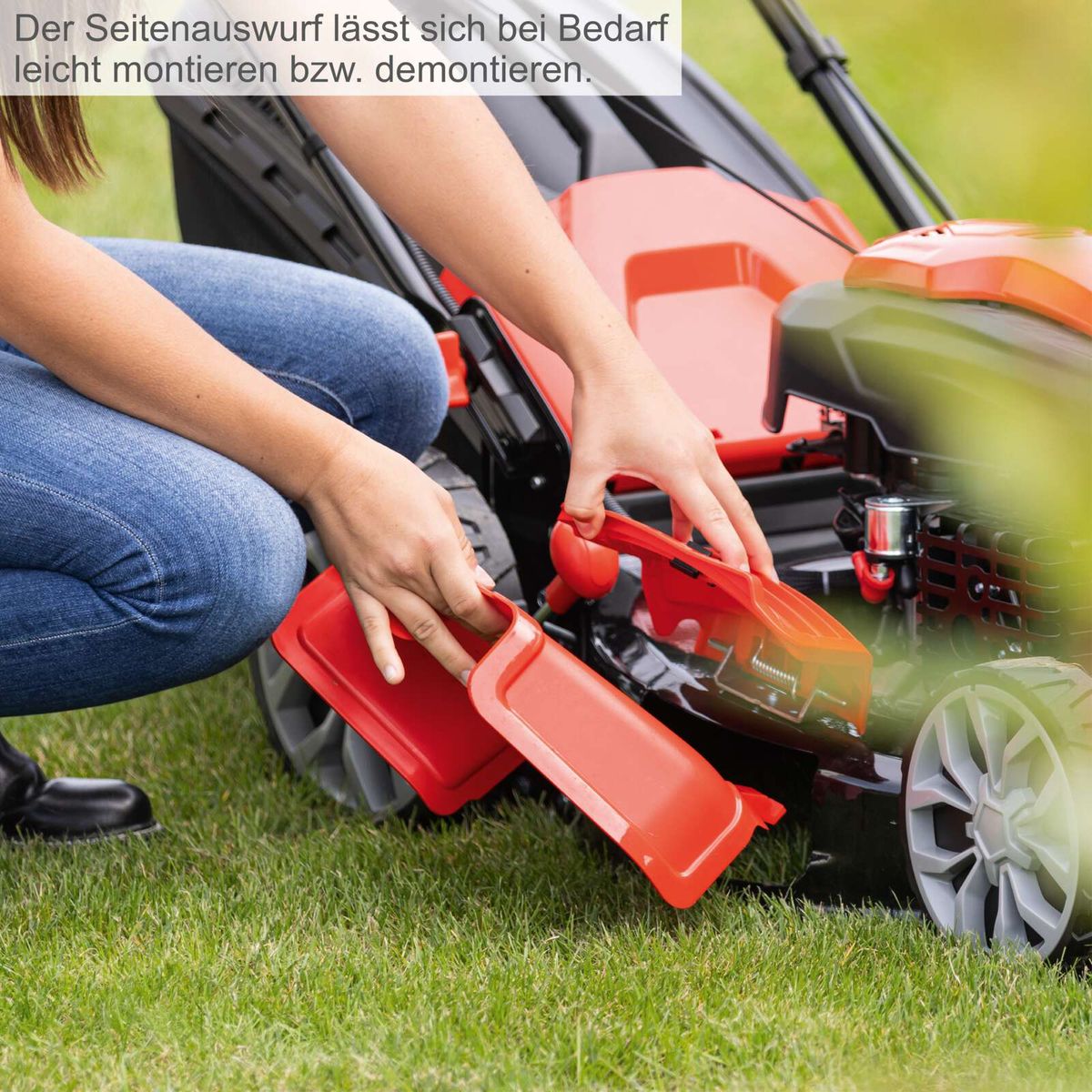 Seitenauswurfmodul für Scheppach-Rasenmäher mit leichtem Montage-/Demontagevorgang