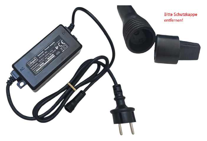 Scheppach-Netzteil NT3.0-RC mit Stecker und Schutzkappe