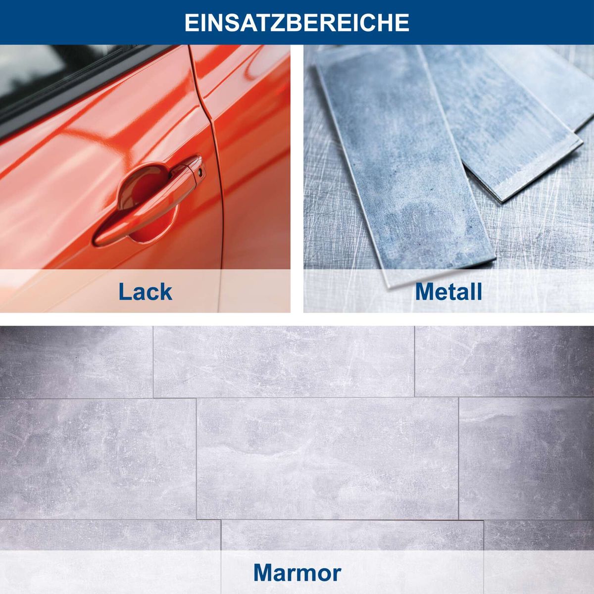 Einsatzbereiche für Lack, Metall und Marmor für Scheppach-Tools