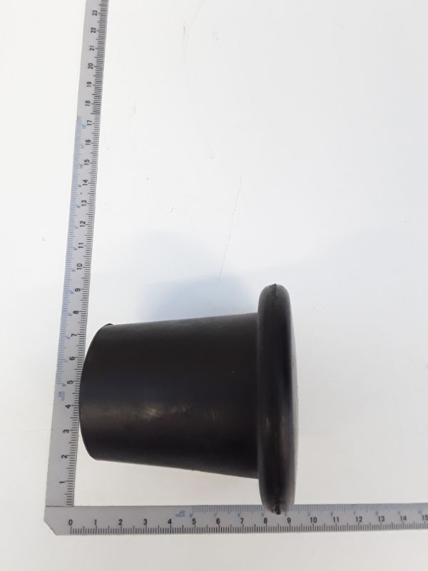 Gummidämpfer Ø79 von Scheppach, Ansicht von der Seite, Länge ca. 10 cm.