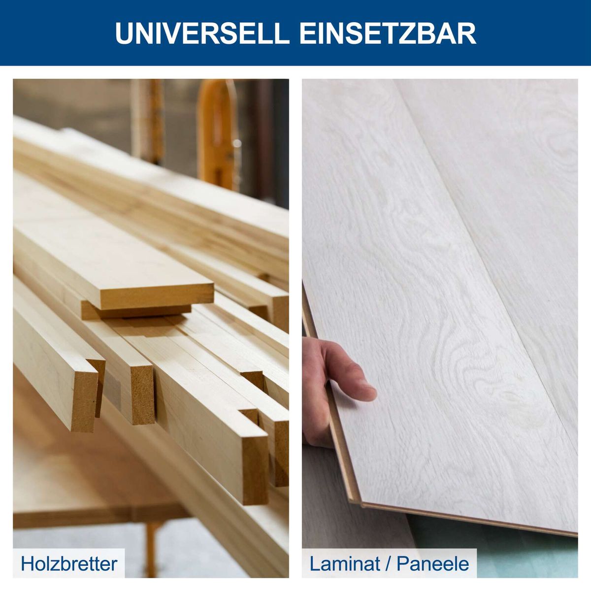 Universelle Einsatzbar für Holzbretter und Laminat/Paneele. Die Scheppach Kapp- und Gehrungssäge HM210L eignet sich ideal zum Zuschneiden von Holz und Laminat.