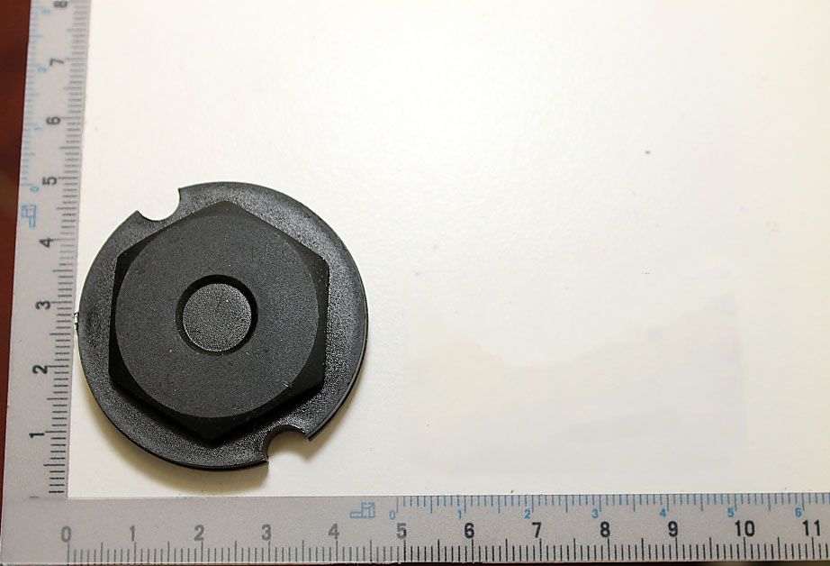 Scheppach-Radkappe mit integriertem Innenring, Maßstab für Orientierung