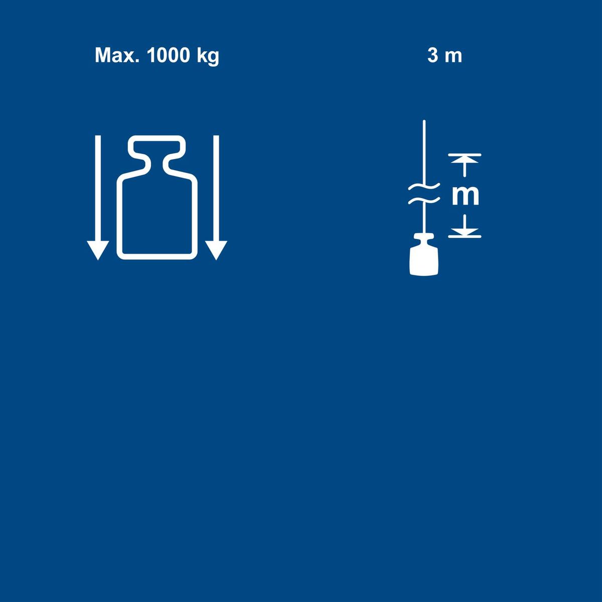 Technische Datenblatt für Kettenzug mit 1.000 kg Tragkraft und 3 Meter Hubhöhe